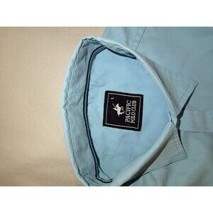 Pacific Polo Club Men Light Blue Button Down Shirt Size L Long Sleeve Casual Log